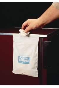 Bel-Art Cleanware Polyethylene White Self Adhesive Waste Bags; Holds 3 lb,...